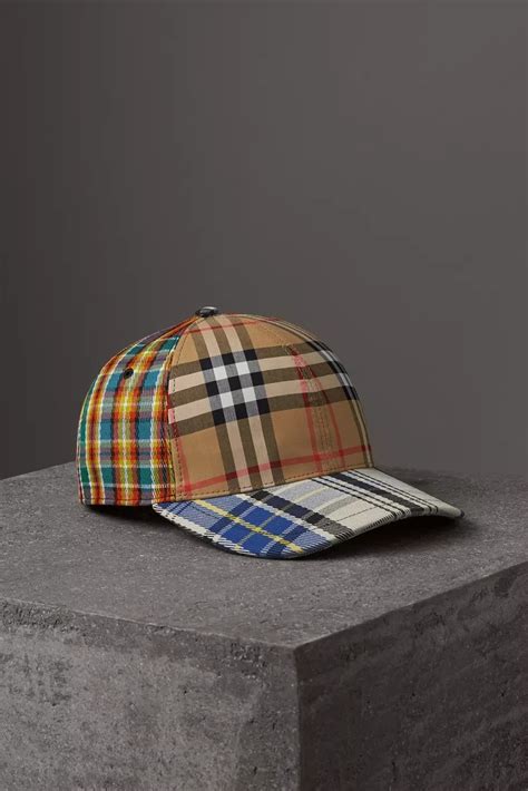 burberry patchwork check baseball cap|burberry check hat.